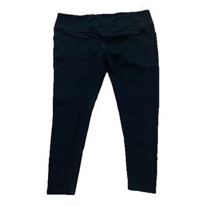 Woolx Frost Women's Merino Wool Black Leggings Size 1X Stretch Pockets Pull On